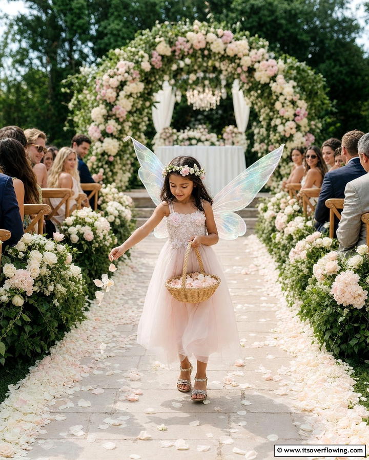 Flower Girl in Fairy Wings - 25 Fairytale Wedding Ideas for Your Dream Ceremony