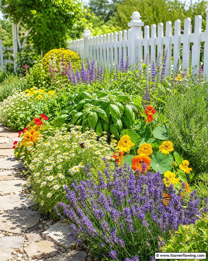 Flower Infused Herb Display - 21 Herb Garden Ideas to Cultivate Fresh Flavors at Home