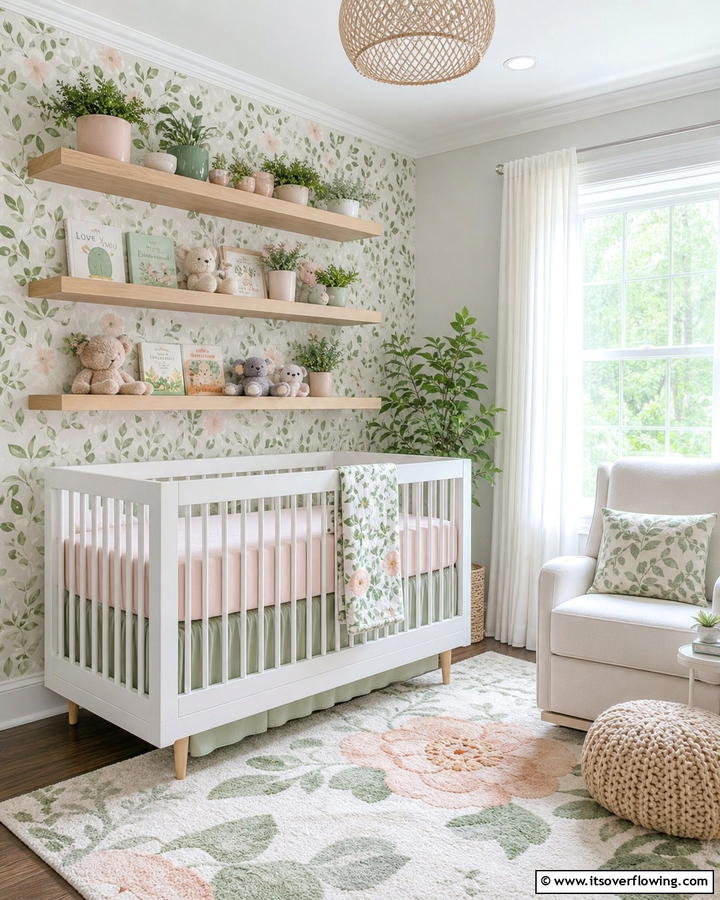 Flower Pot Shelving - 20 Floral Nursery Ideas for a Blooming Baby Room