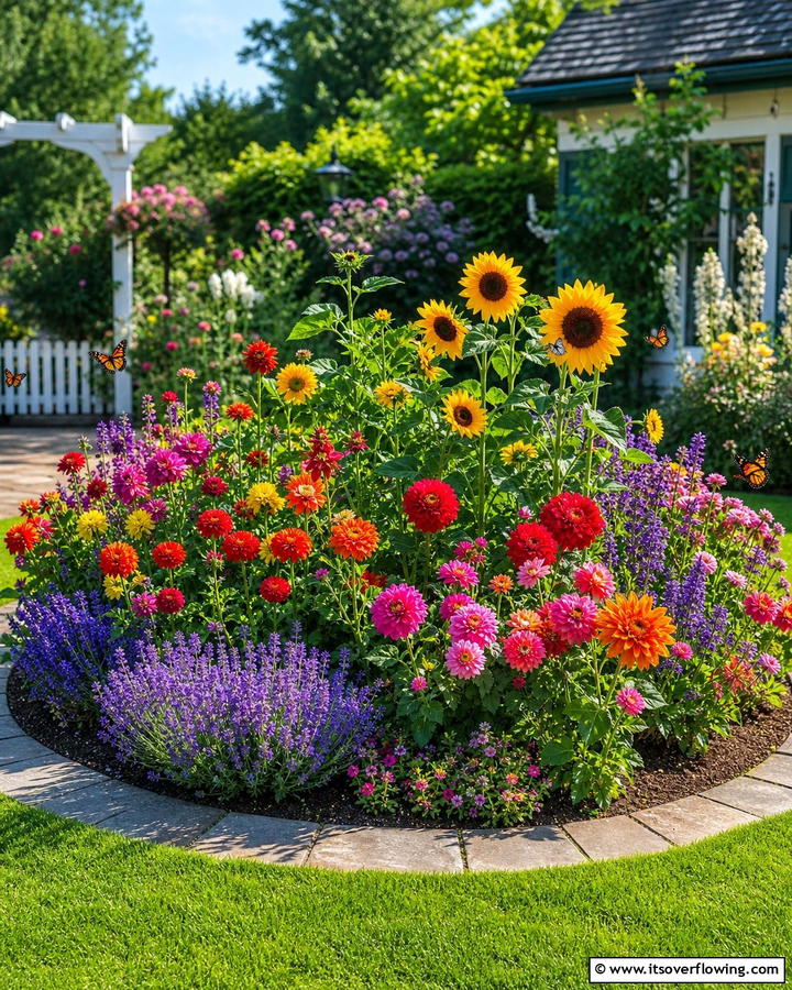 Flowering Round Garden Bed - 20 Round Garden Bed Ideas for Unique Landscapes