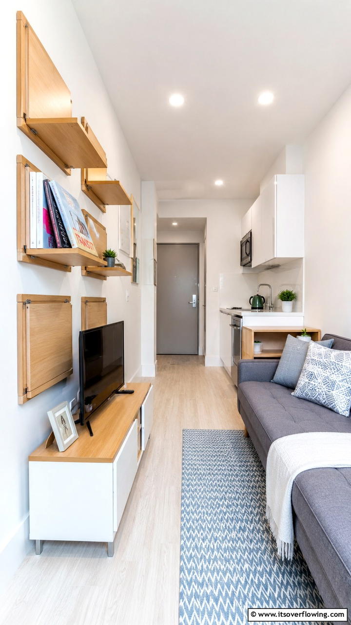 Fold Down Shelves for Small Rooms - 30 Bookshelf Organization Ideas for Stylish Order