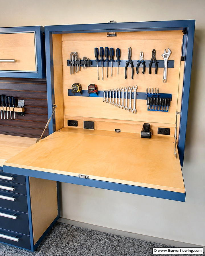 Fold Down Workbench - 30 Functional Tack Room Organization Solutions