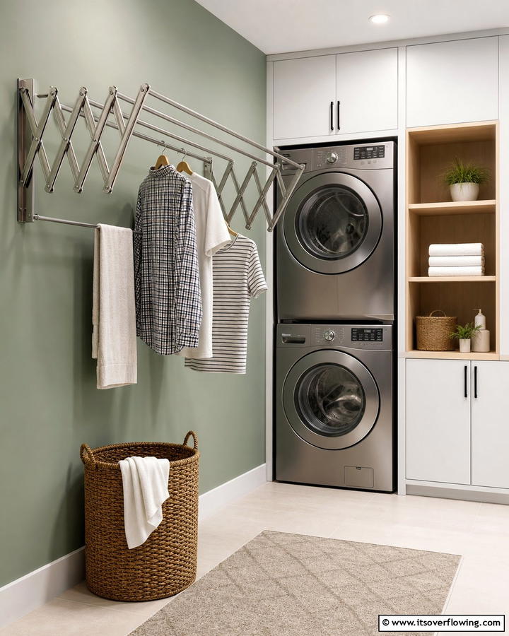 Foldable Accordion Rack - 20 Laundry Room Drying Rack Ideas for Efficient Drying