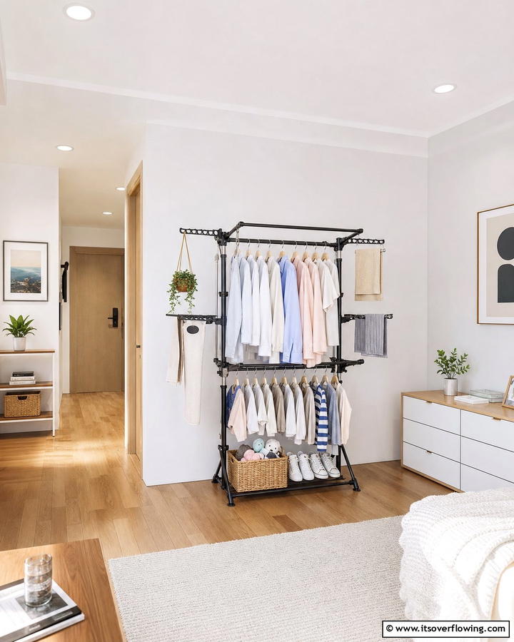 Foldable Clothes Racks - 21 Smart Clothes Storage Ideas to Declutter Your Home