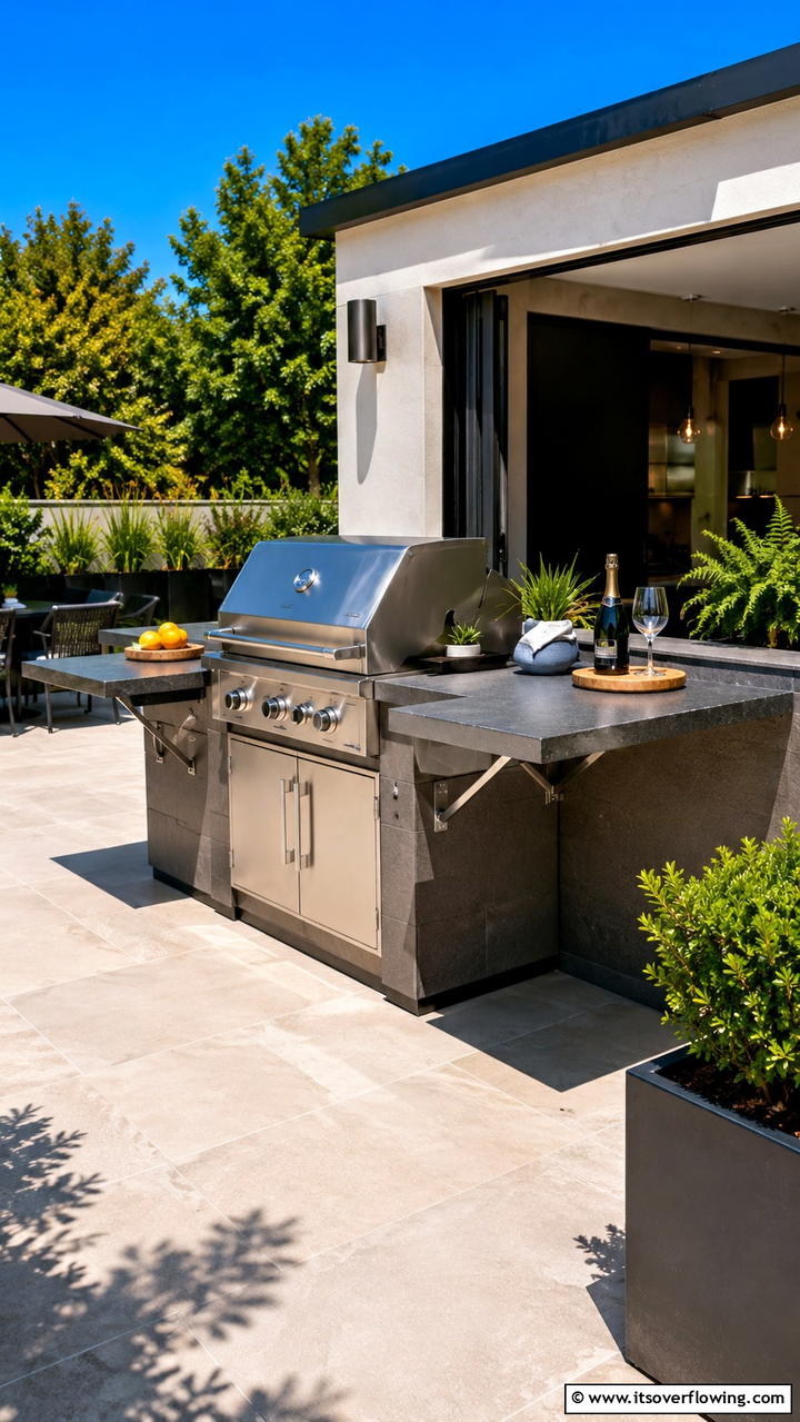 Foldable Counter Extensions - 30 BBQ Island Ideas for Ultimate Outdoor Entertaining