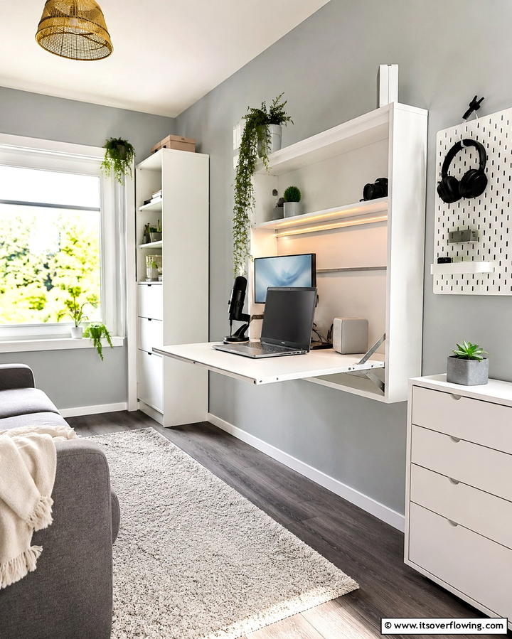 Foldable Desk for Small Spaces - 25 Inspiring Content Creator Room Ideas for Productivity