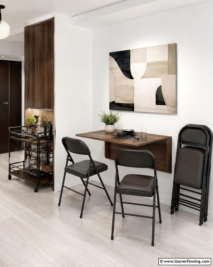 Foldable Dining Furniture - 25 Small Apartment Ideas for Guys- Stylish & Functional