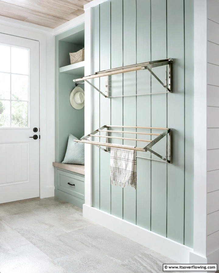 Foldable Drying Racks - 25 Small Mudroom Ideas to Organize Your Entryway
