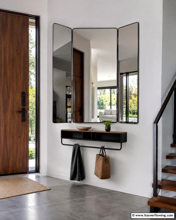 Foldable Entryway Mirror - 30 Statement Entryway Mirror Ideas to Brighten Narrow Spaces