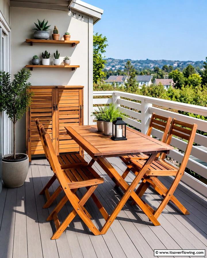 Foldable Furniture for Flexibility - 25 Balcony Deck Ideas- Transform Your Outdoor Space