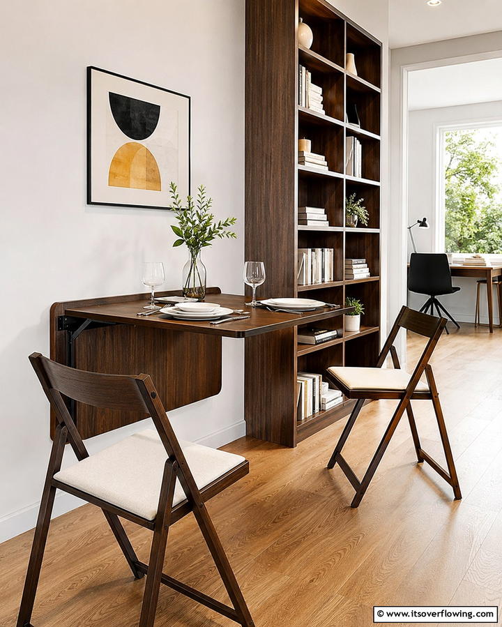 Foldable Furniture for Small Spaces - 25 Library Dining Room Combo Ideas for Book Lovers