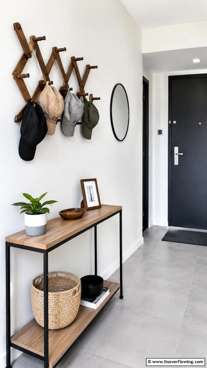 Foldable Hat Rack Organizer - 30 Creative Hat Rack Ideas for Organized Entryways
