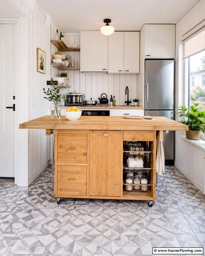 Foldable Kitchen Island - 25 Small Kitchen Island Ideas for Compact Spaces