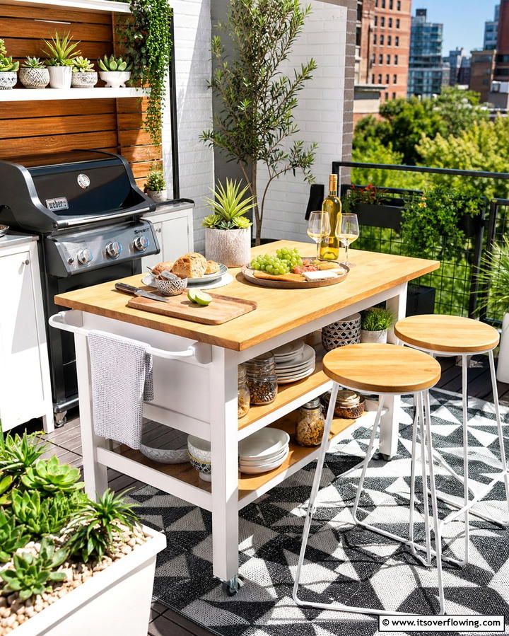 Foldable Kitchen Island - 21 Small Outdoor Kitchen Designs for Compact Entertaining