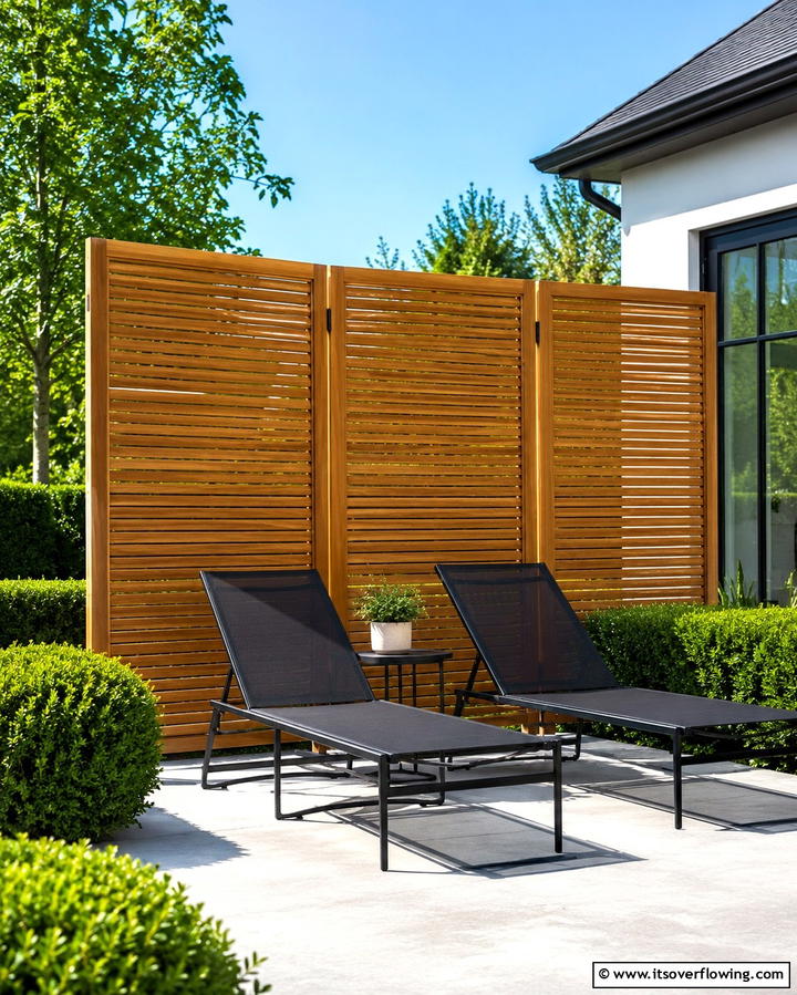 Foldable Privacy Screens - 25 Small Backyard Patio Ideas for a Relaxing Outdoor Oasis