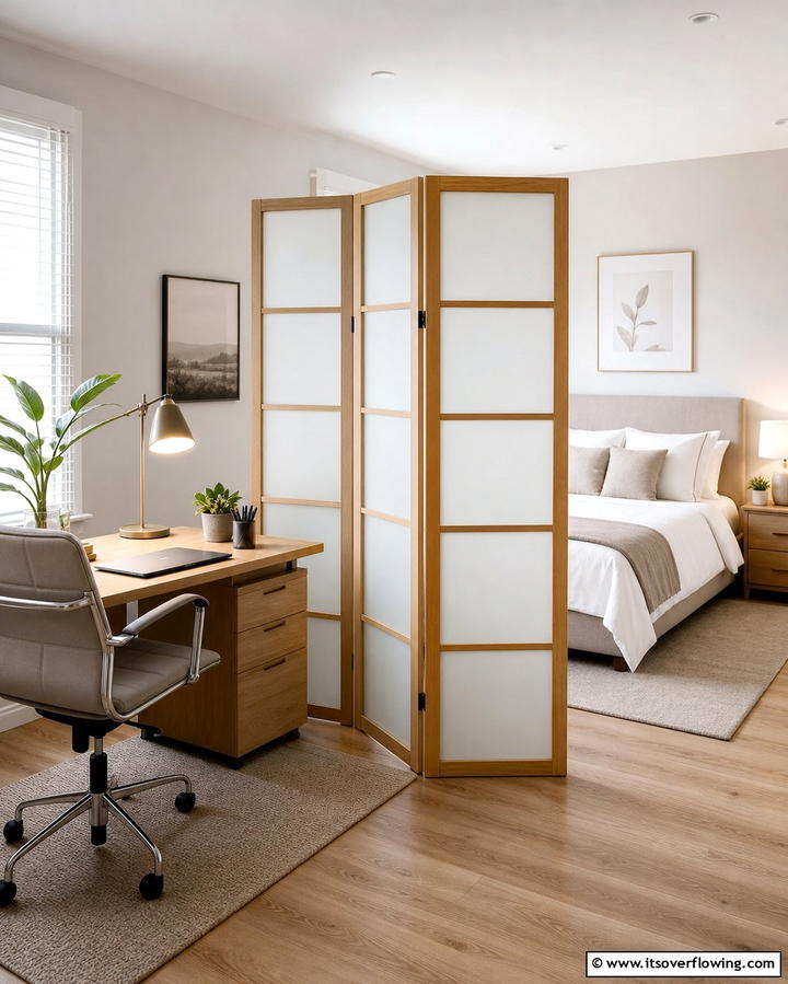 Foldable Room Divider - 25 Office Guest Room Ideas for a Functional and Stylish Space