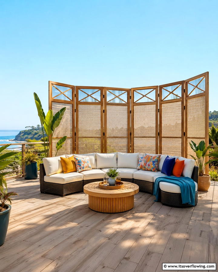 Foldable Screen Solutions - 30 Private Deck Ideas for Secluded Outdoor Relaxation Zones