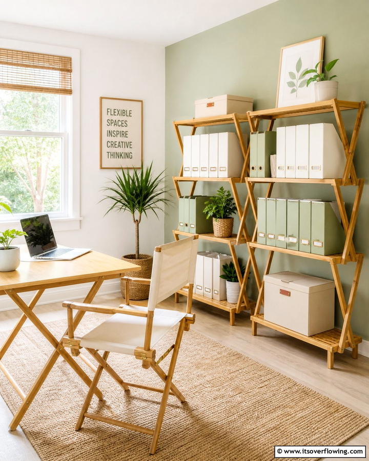 Foldable Shelves for Temporary Needs - 25 Office Shelving Ideas to Maximize Storage and Style