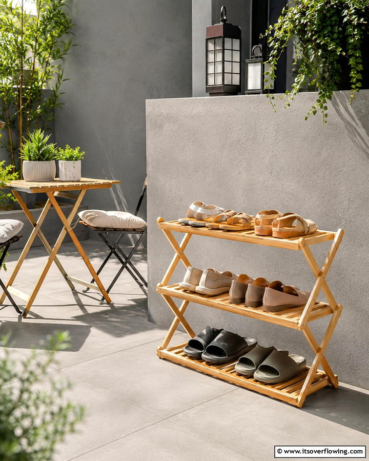 Foldable Shoe Rack - 25 Outdoor Shoe Storage Ideas for Organized Spaces