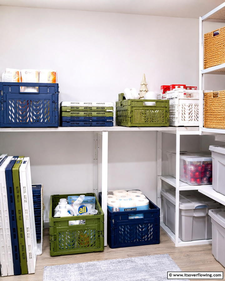 Foldable Storage Crates for Seasonal Items - 25 Small Pantry Ideas to Maximize Your Storage Space