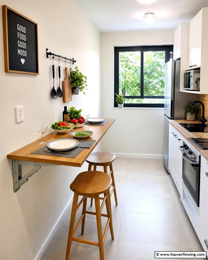 Foldable Table Extensions - 21 Small Kitchen Storage Hacks for Efficient Spaces