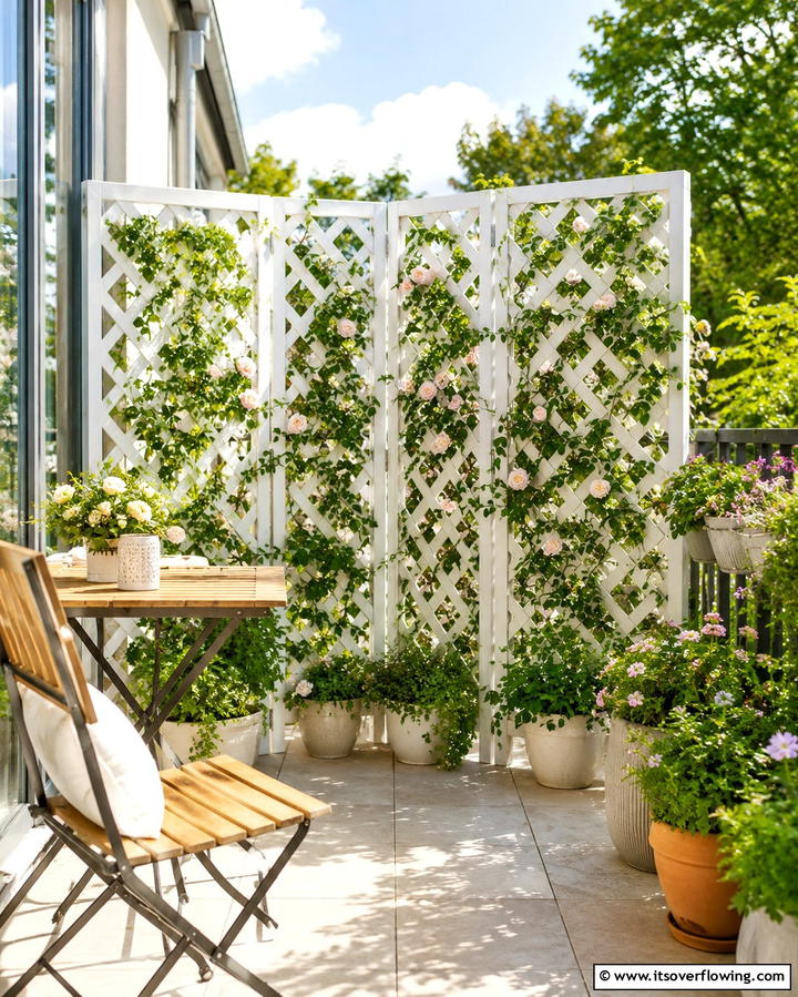 Foldable Trellis - 25 Beautiful Balcony Trellis Ideas for Your Space