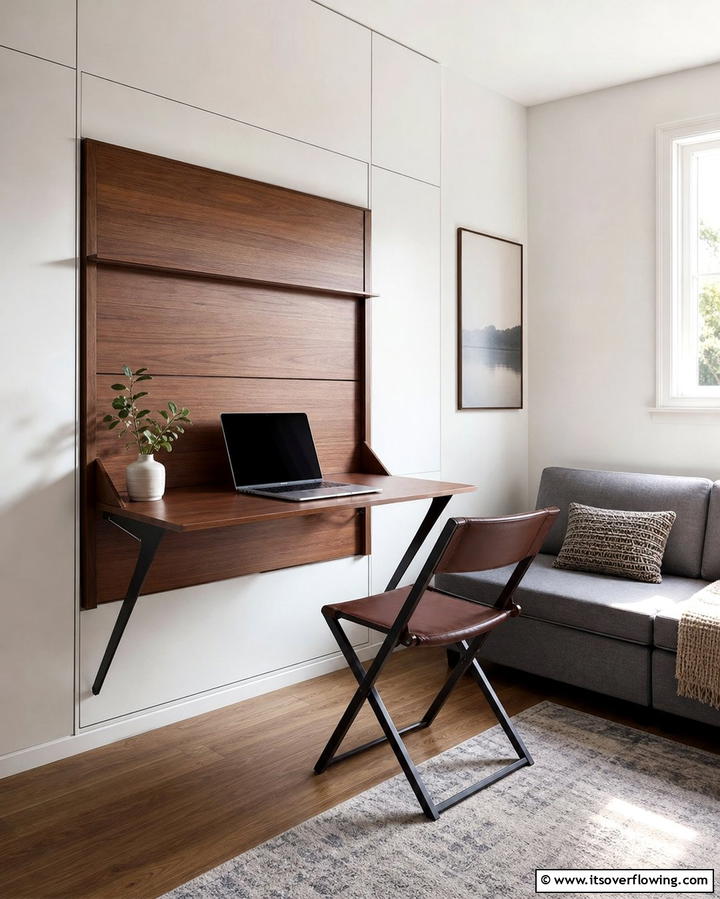 Foldable Wall Mounted Desk - 25 Office Guest Room Ideas for a Functional and Stylish Space