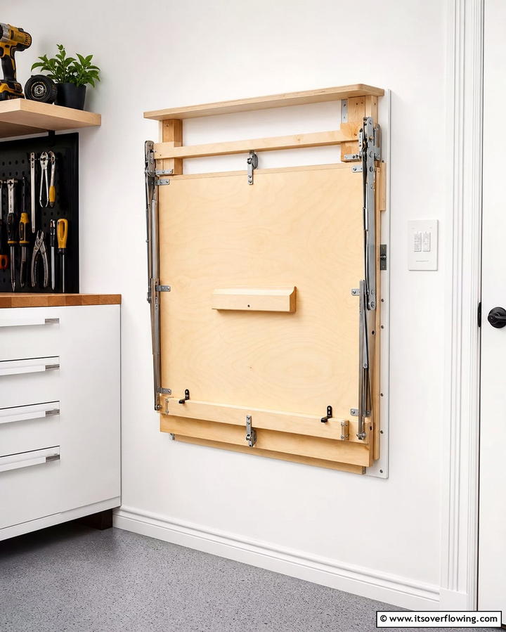 Foldable Workbench for Small Garages - 25 Creative Garage Decor Ideas for Every Style