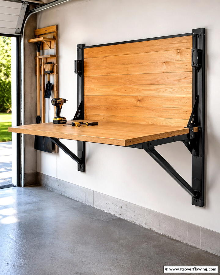 Foldable Workbench - 25 Motorcycle Garage Ideas for Bike Enthusiasts