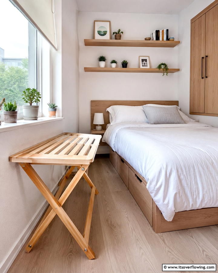 Folding Bench for Flexible Use - 25 Stunning Bedroom Bench Ideas for a Cozy Retreat