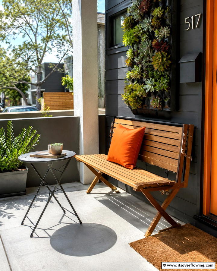 Folding Bench for Small Spaces - 25 Front Porch Bench Ideas for a Welcoming Entrance