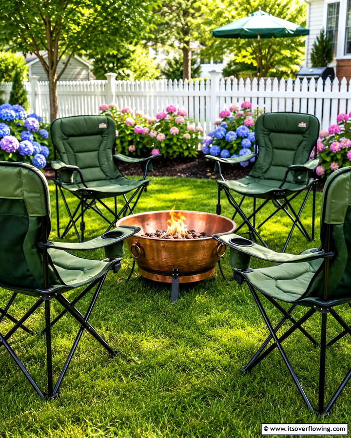 Folding Camping Chairs - 25 Fire Pit Seating Ideas to Enhance Your Outdoor Space