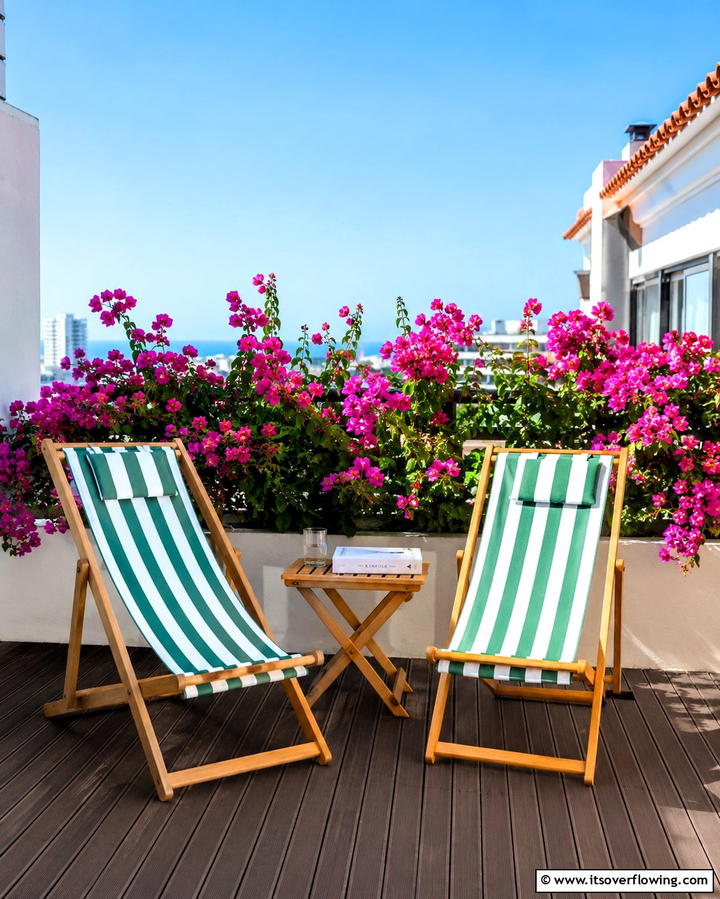 Folding Deck Chairs - 25 Small Backyard Patio Ideas for a Relaxing Outdoor Oasis