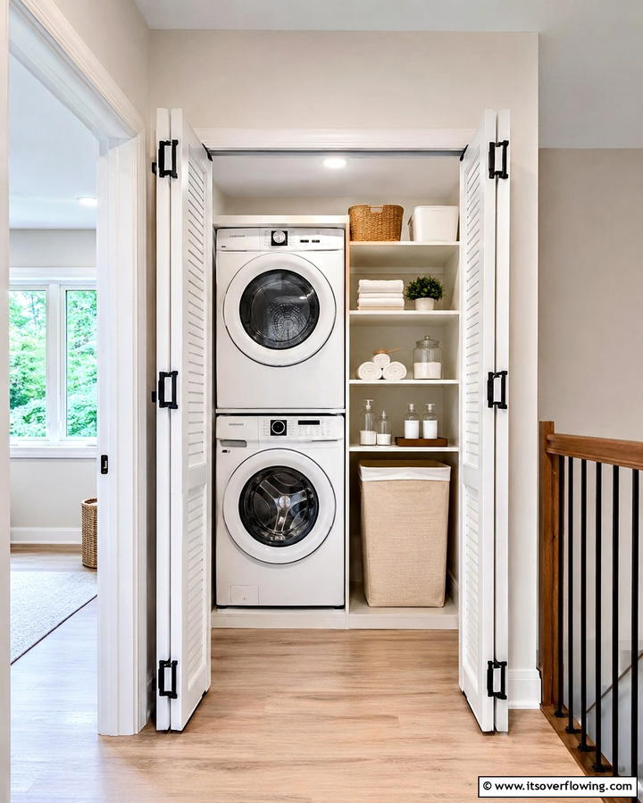 Folding Door Mechanism - 25 Laundry Closet Ideas for Small Spaces