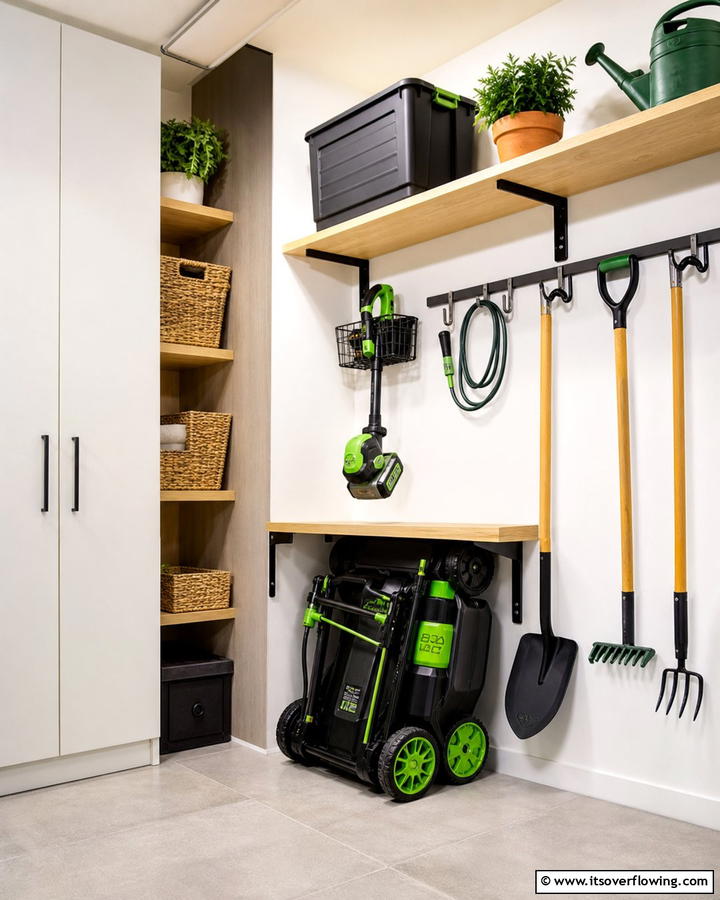 Folding Lawn Mower Designs - 20 Smart Lawn Mower Storage Ideas for Your Garden