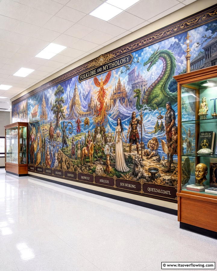 Folklore and Mythology Mural - 21 Creative School Mural Ideas to Inspire Students