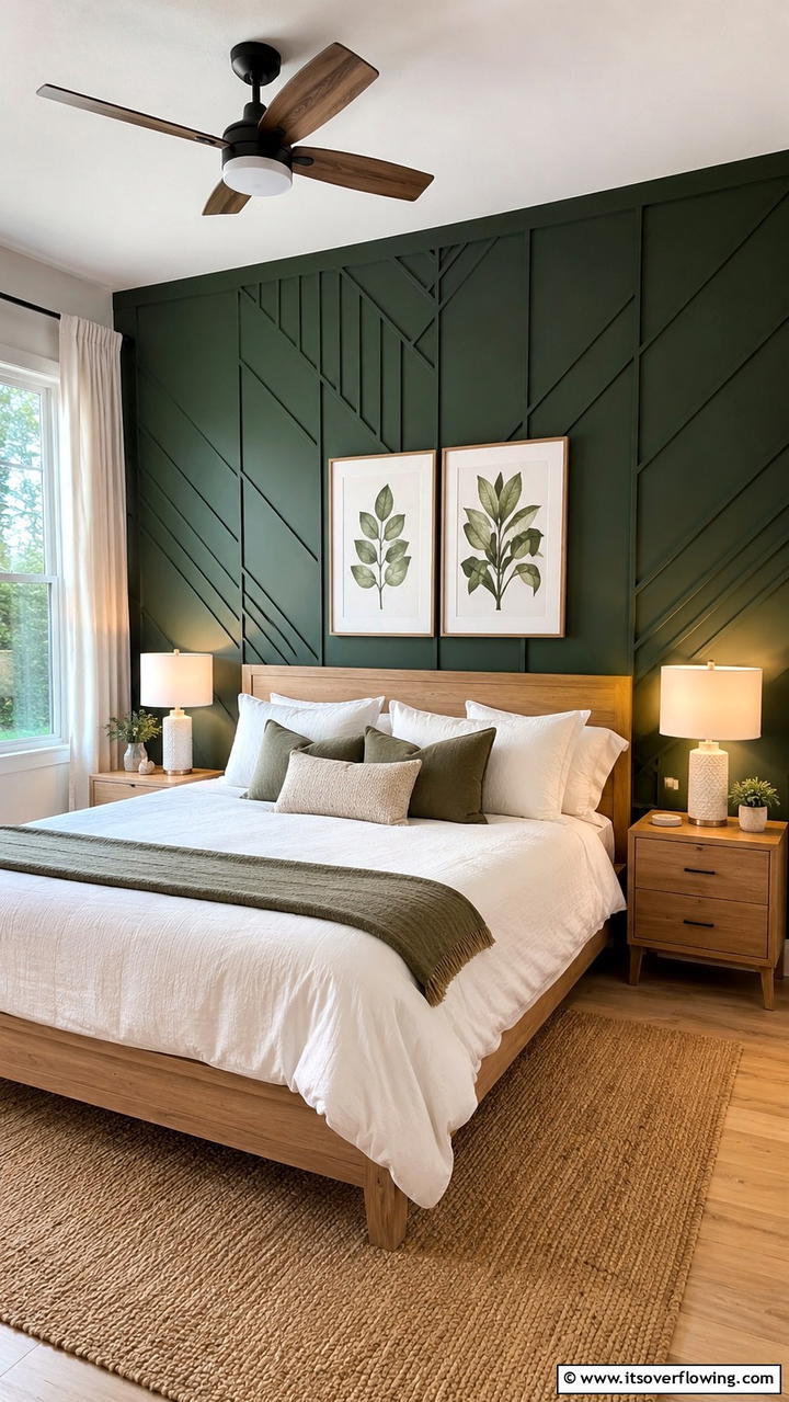 Forest Green Accent Wall - 30 Forest Green Bedroom Ideas for Serene Retreats
