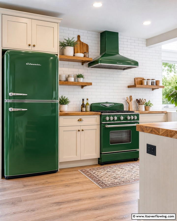 Forest Green Appliances - 20 Forest Green Kitchen Ideas for a Bold and Vibrant Look