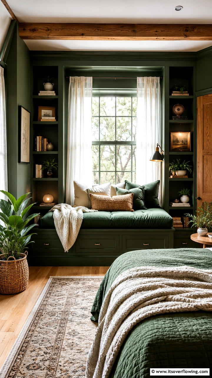 Forest Green Cozy Nook - 30 Forest Green Bedroom Ideas for Serene Retreats