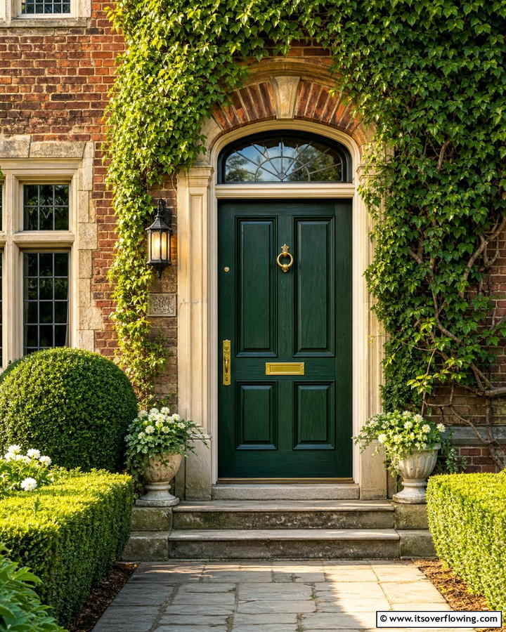 Forest Green Depth - 20 Cedar Front Door Colors Ideas- Warm & Inviting