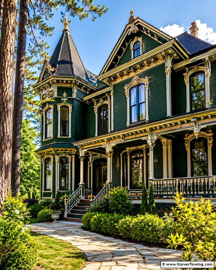 Forest Green GrandeurOne - 25 Green Victorian House Colors for Historic Charm