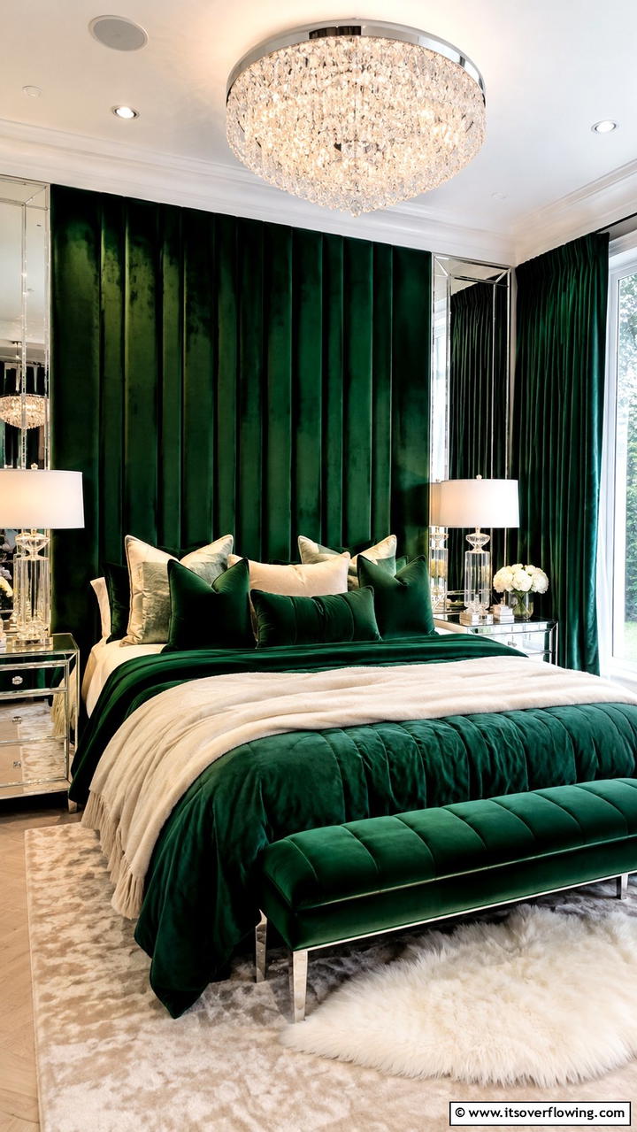 Forest Green Luxe Texture - 30 Forest Green Bedroom Ideas for Serene Retreats