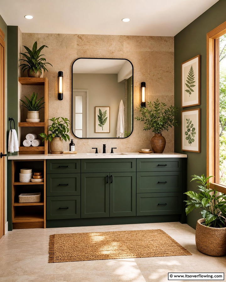 Forest Green Vanity for a Natural Look - 20 Bathroom With Green Vanity Ideas for a Fresh Look