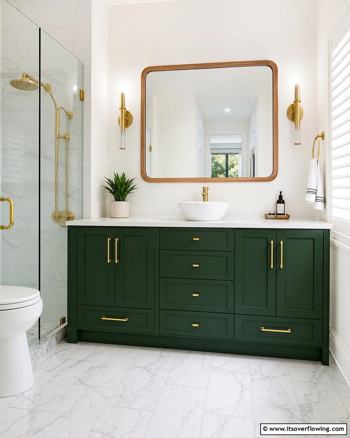 Forest Green Vanity - 20 Forest Green Bathroom Ideas for a Nature-Inspired Retreat