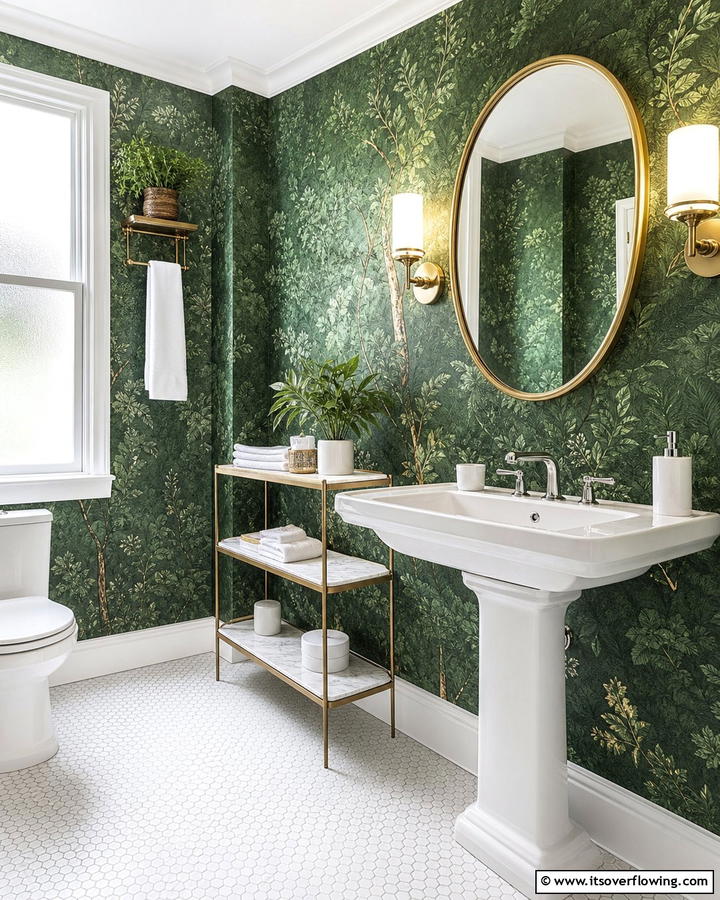 Forest Green Wallpaper - 20 Forest Green Bathroom Ideas for a Nature-Inspired Retreat