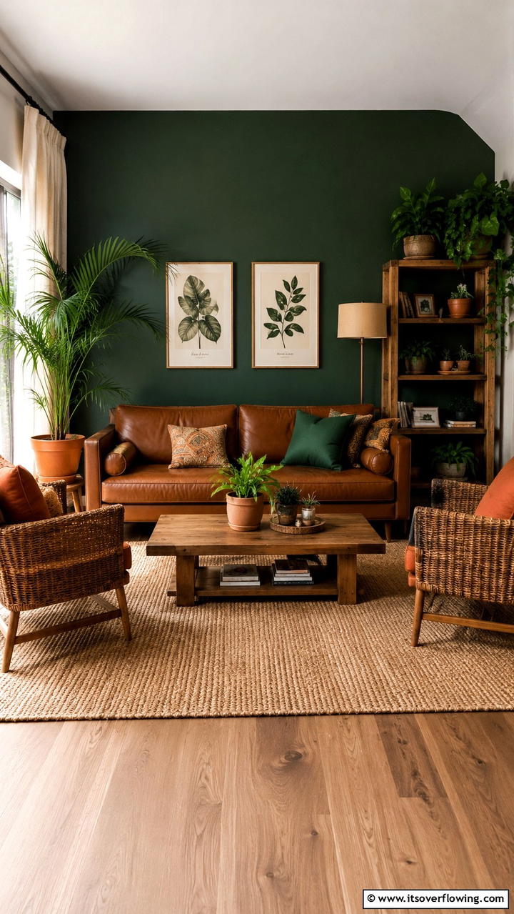 Forest Green and Earthy Brown - 21 Two Colour Combinations for a Vibrant Living Room
