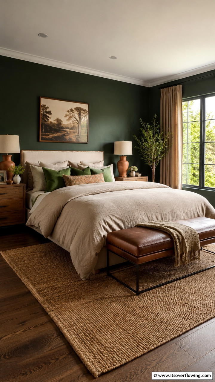 Forest Green and Earthy Neutrals - 30 Forest Green Bedroom Ideas for Serene Retreats