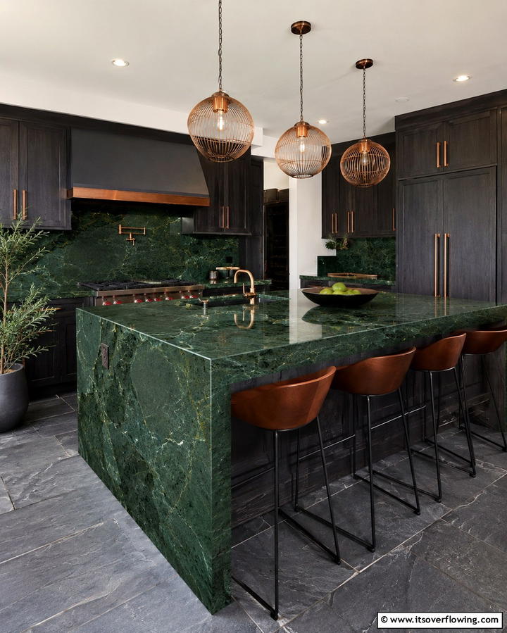 Forest Green for a Bold Statement - 25 Kitchen With Green Countertops Ideas for Freshness