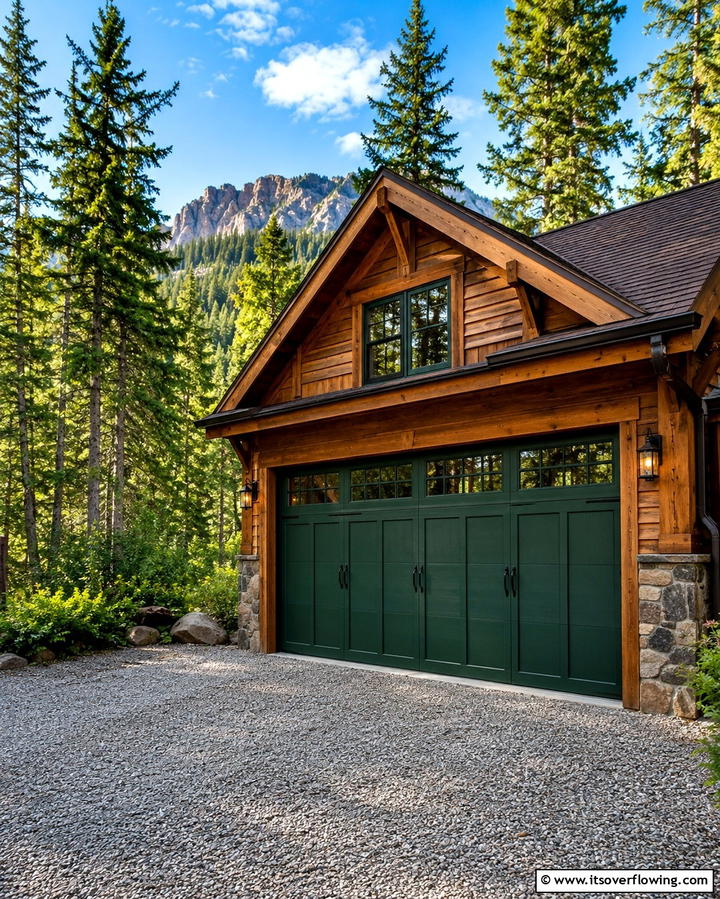Forest Green for a Natural Vibe - 25 Green Garage Door Ideas for a Stylish Exterior