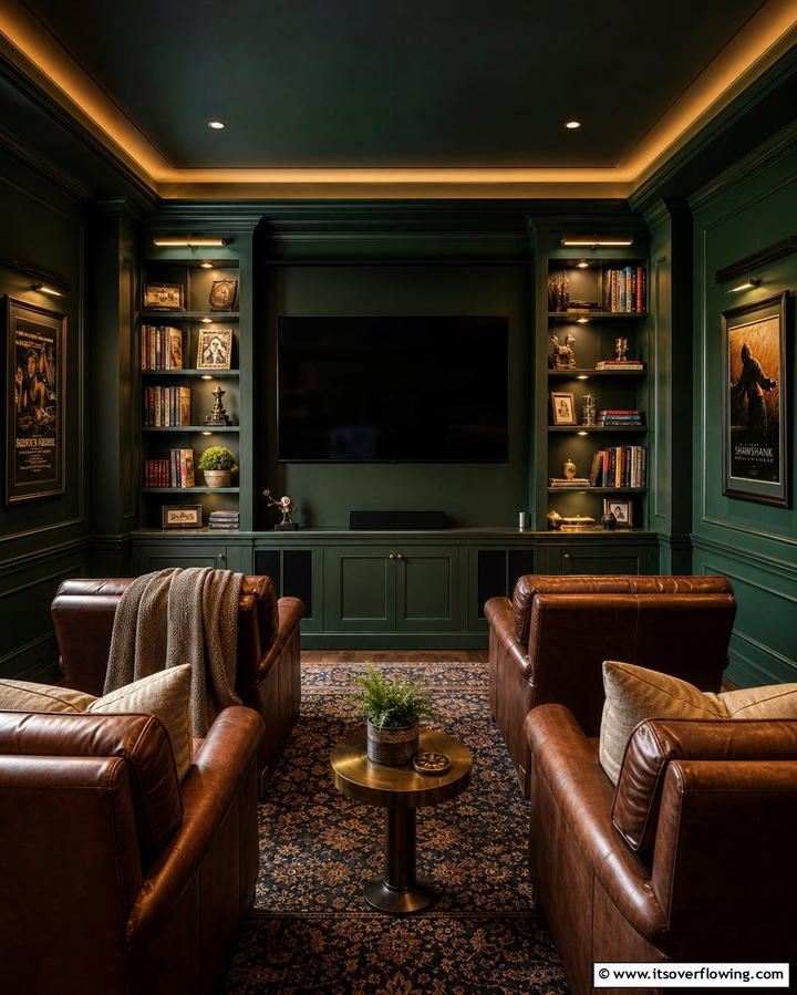 Forest GreenOne - 30 Home Theater Paint Colors for Immersive Entertainment